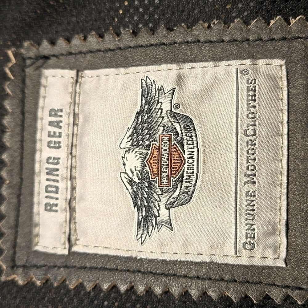Harley-Davidson Leather Jacket Size 1W Unique Distressed Black Yellow Ivory - Picture 13 of 15
